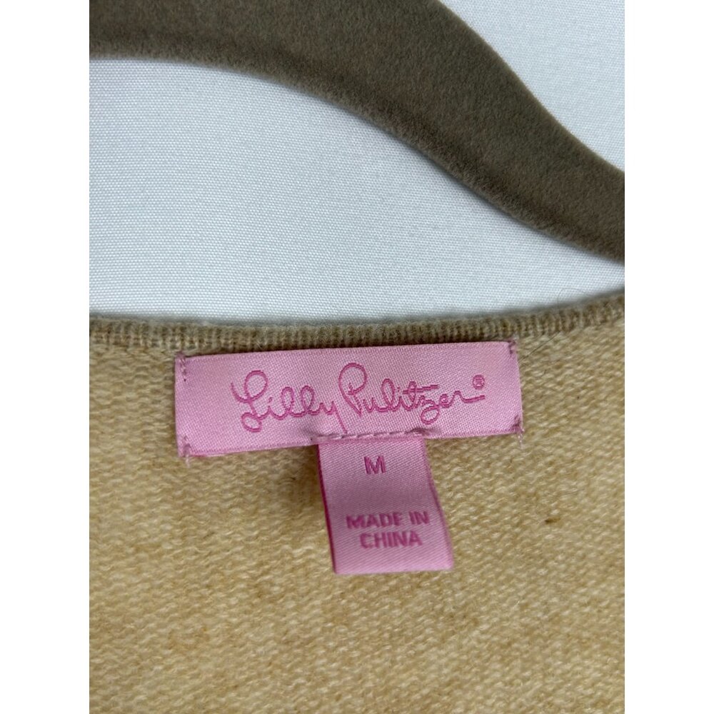 Lilly Pulitzer Cashmere Wrap Cardigan Sweater Jumper Womens Medium Beige - Picture 3 of 10
